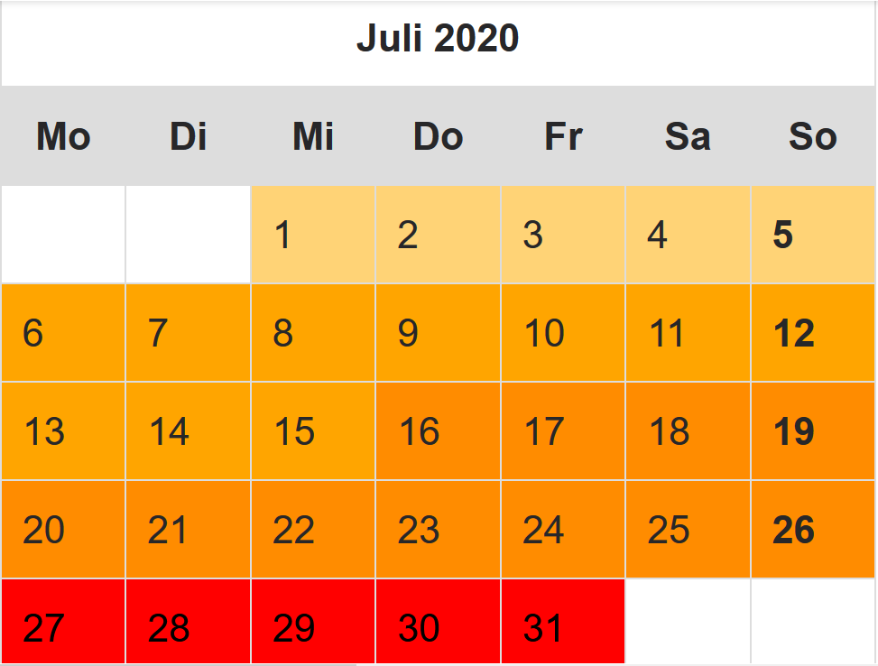 Info-Sidebar - Ferientage
